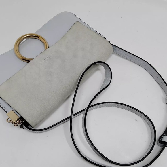 Chloé Faye Light Blue Gray Crossbody Bag - Picture 3 of 8